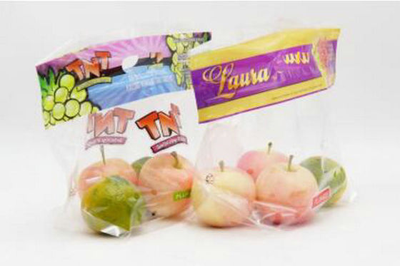 Clear Transparent Fresh Fruit Bags Breathable Laminated Plastic Gloosy / Matte Surface