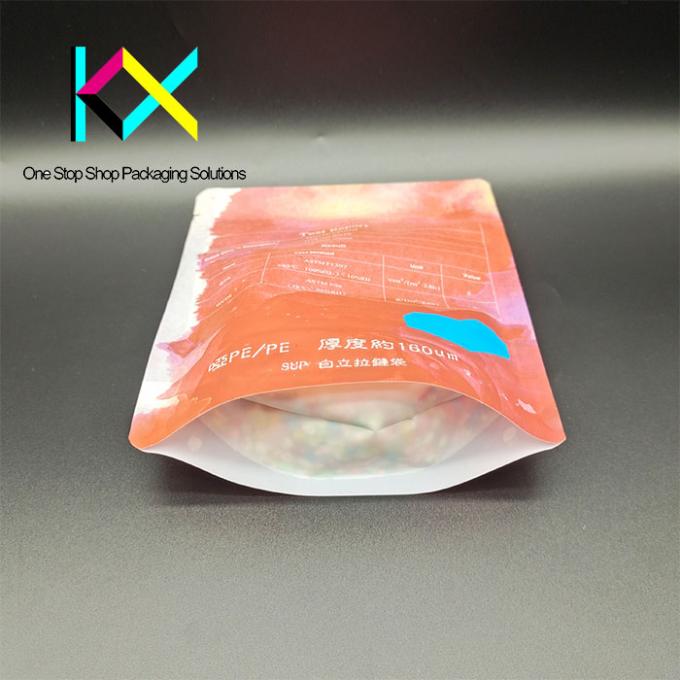 CMYK Kleuren 160um Dikte Recycleerbare opstaande zakken met ziplock 0