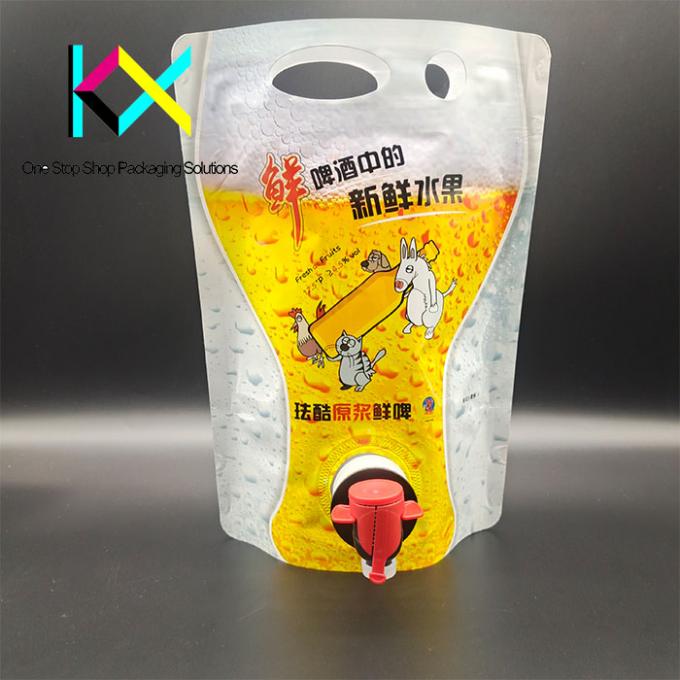1L Aluminiumfolie Bier Liquid Vacuum Verpakkingszakken Plastic Spout Bag Met Kraan 0