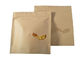 Dried Food Brown Kraft Paper Bags Food Grade Stand Up With Hole Handle