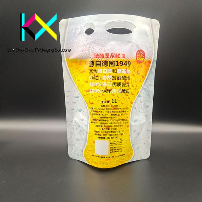 1L Aluminiumfolie Bier Liquid Vacuum Verpakkingszakken Plastic Spout Bag Met Kraan 1